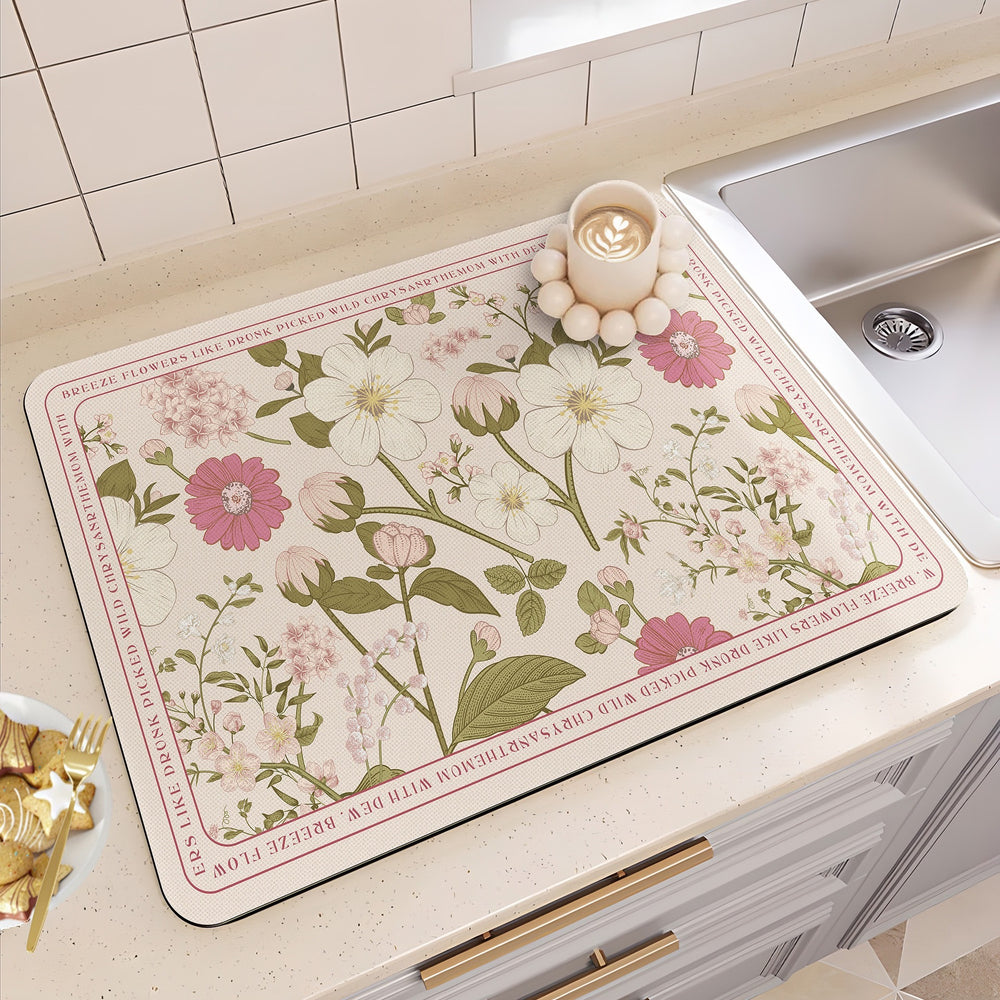 american diatom mud table mat for home insulation mat countertop absorbent mat kitchen drain mat bowl and plate water control mat