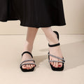 Export 42 plus sizefrenchflats rhinestone sandals women's shoes 2025 new arrival fairy style elegant sandals