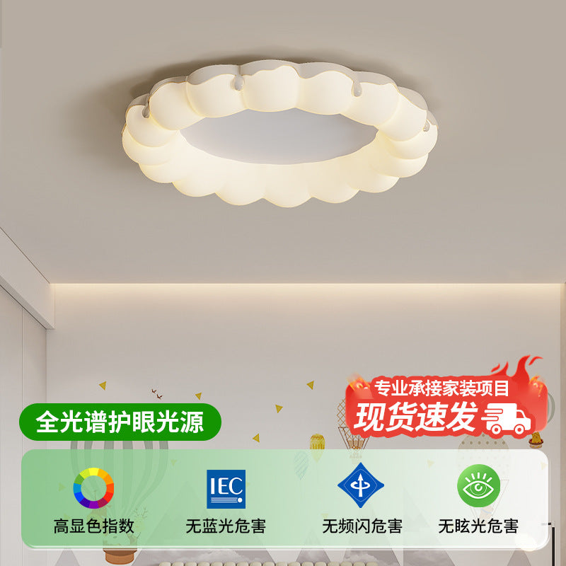 Cream Wind Creative Bubble Circle Master Bedroom Ceiling Light Simple Full Spectrum Eye Protection Book Room Lighting 2025 New