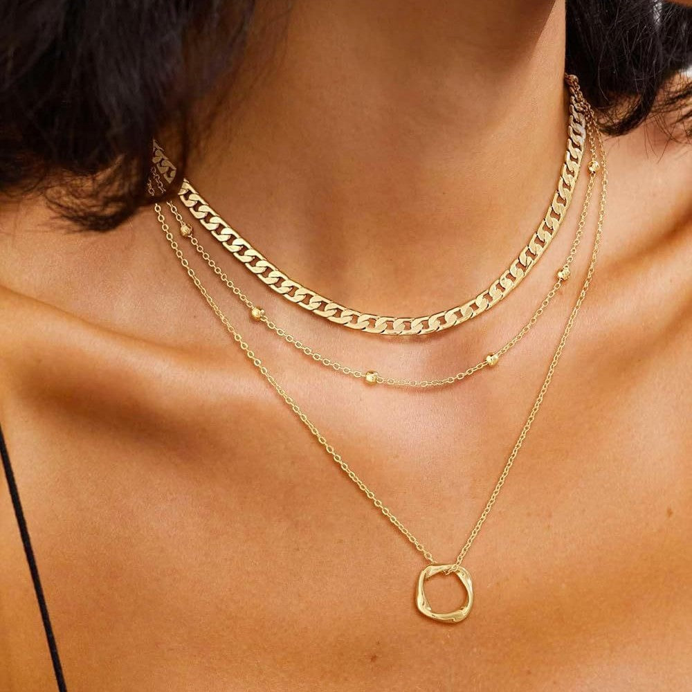 Versatile layered necklace for cross-border e-commerce: european and american fashion, exquisite stainless steel choker, women's jewelry wholesale
