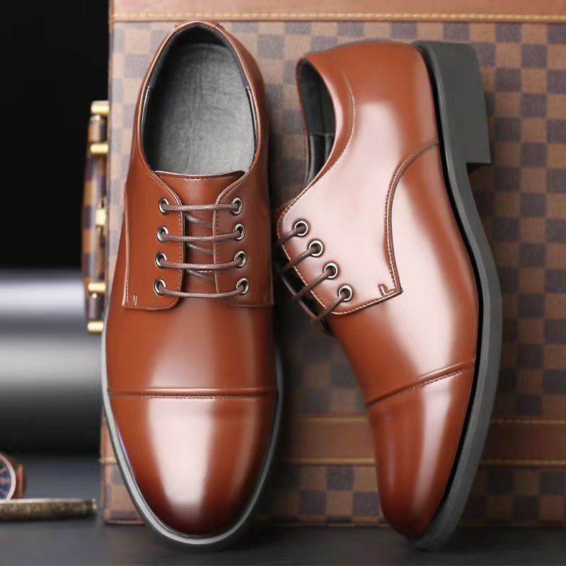 New arrival business formal leather shoes men's casual wedding groom british heightening summer breathable youth pointed toe men's shoes