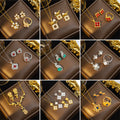 [set] cross-border fashion elegant light luxury full zirconium sweater chain exquisite copper micro-embedded earrings necklace jewelry combination