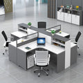 Saint li office desk partition - modern minimalist workstation for 4/6 people - ideal for finance offices - desk and chair combination
