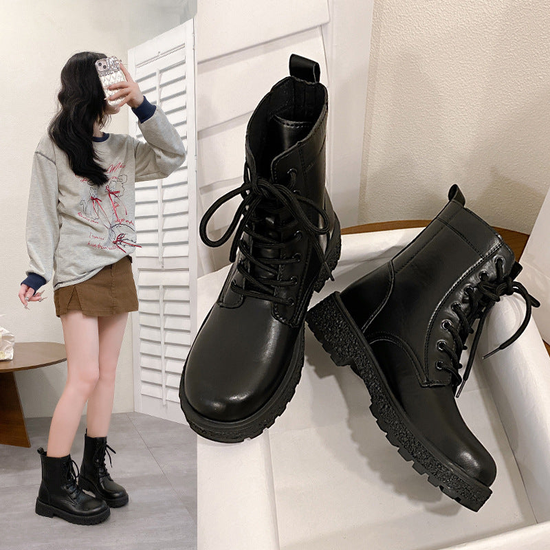 hot-selling plus sizefall and winter women's mid-high-top fleece-linedheattecheasiest for matchboots