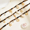 Leopard print starfish shell necklace wholesale european and american cross-border summer choker stylish niche hip hop stacked necklace for women