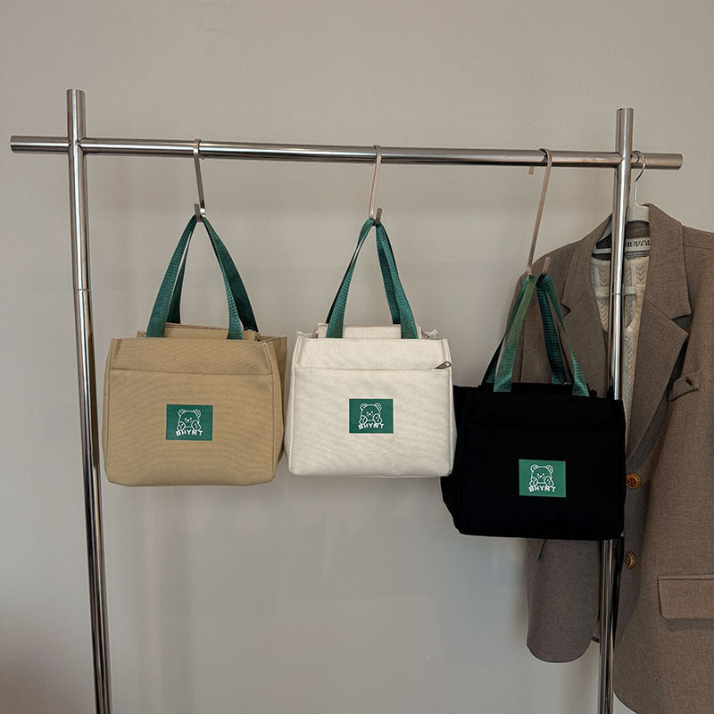 Canvas bag New handbag Bento lunch box Mommy office worker Large capacity commuting Simple versatile shoulder bag