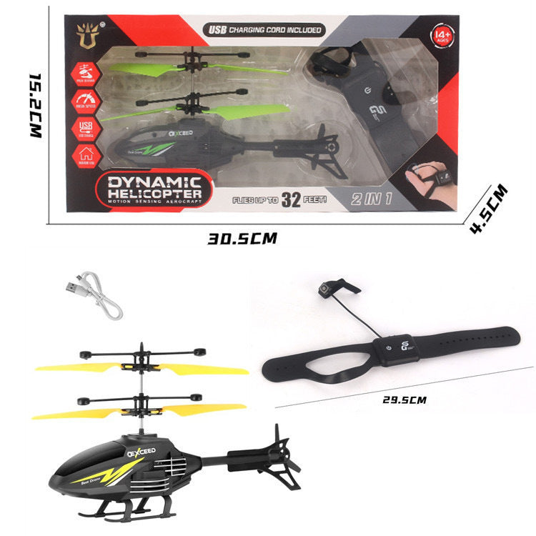 remote control aircraft model, rechargeable, drop-resistant, 3.5-channel, new sensor helicopter, children's flying toy for boys