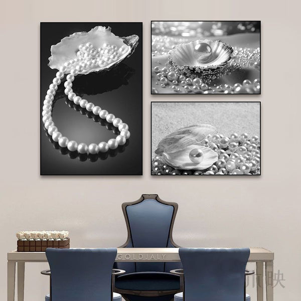 Pearl store high-end decorative paintings, jewelry store display wall paintings, luxury store high-end jewelry murals