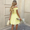 Amazon cross-border women's fashion: french chic off-the-shoulder mini dress - new summer collection, trendy, age-defying, and sweet