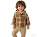 Spring new arrivals: kids' spring outfit set - children's spring clothing, export-quality casual hoodie, long-sleeve plaid shirt, boys' shirt