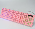 Illuminated keyboard and mouse combo - usb keyboard and mouse set - gaming mouse and keyboard kit - rgb backlit - black keycaps - translucent illumination