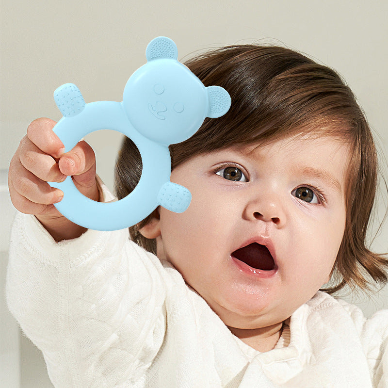 Baby silicone toothpaste children's tooth grinder baby teething period soothing toy anti-eating hand molar stick biting music