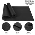 Pvc high-density yoga mat non-slip widened extra large fitness black mat floor mat thickened wholesale for home factory 6mm