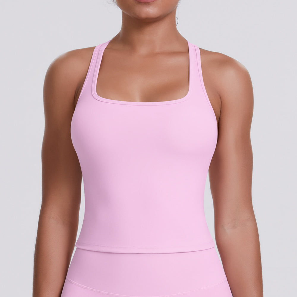 Cloud-feel brushed racerback tank top for women, quick-drying, outdoor casual running fitness top, yoga wear