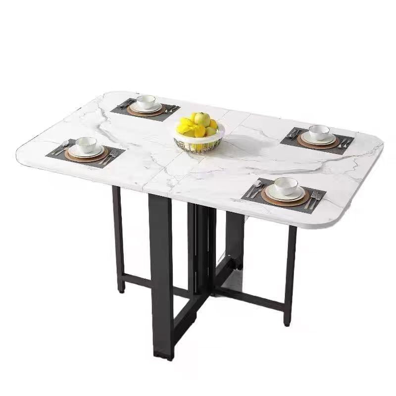 Foldable dining table set - space-saving, multi-functional, portable table and chairs for small apartments - rectangular dining table with four chairs