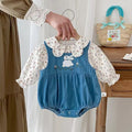 Autumn tops, baby bodysuits, girls' overalls, newborn to one-year-old baby stylish separates set, princess spring and autumn outfit