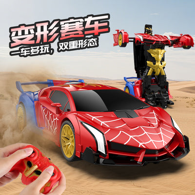 【premium selection】cross-border bestseller: spider-man iron man transforming remote control electric car - kids' & family toy vehicle