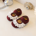 Custom new children's leather shoes korean style girls' lace-trimmed princess shoes elegant student patent leather soft sole flats