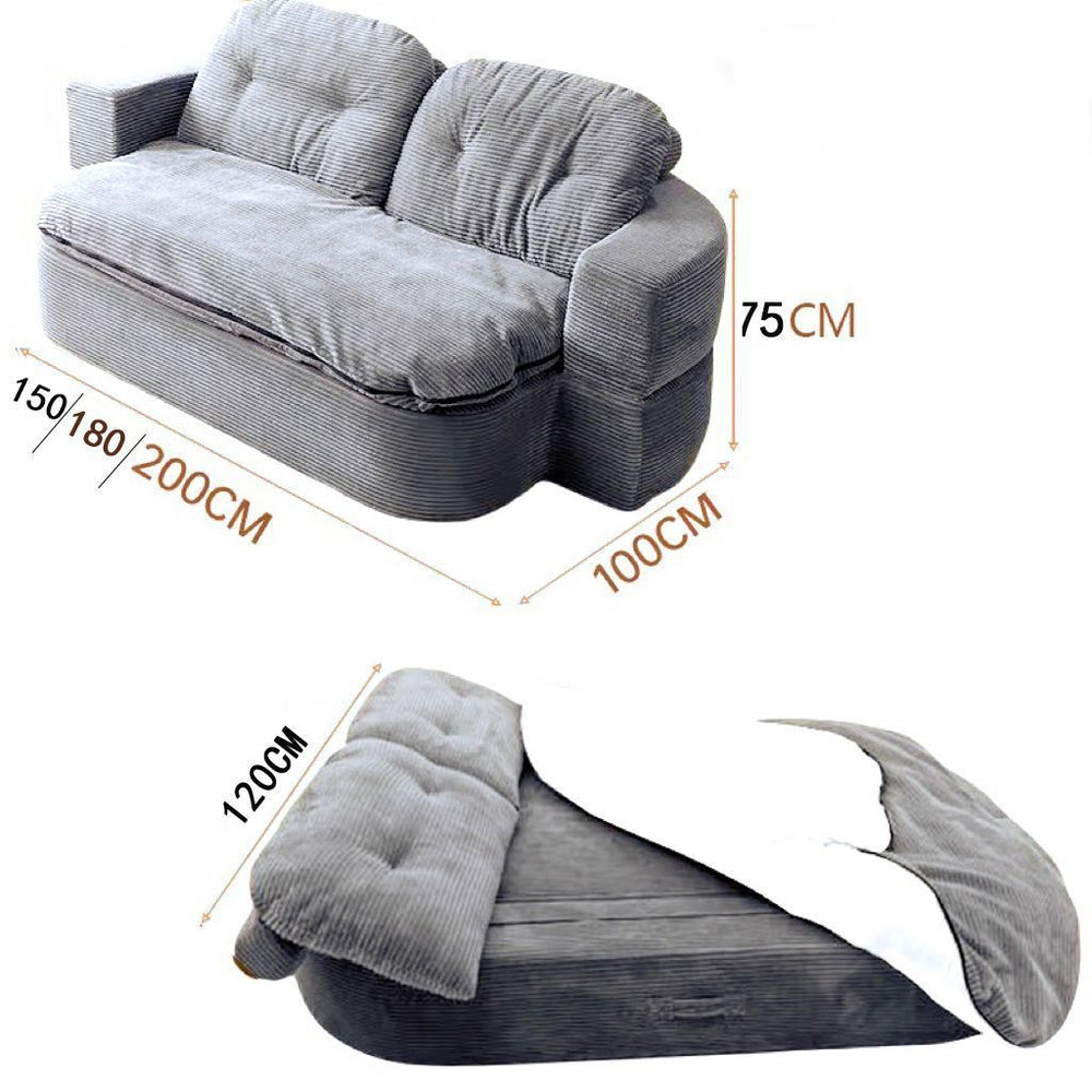 Vintage-inspired vacuum-sealed kangaroo sofa: creative, compact, and foldable for small living spaces - a lazy sofa bed for casual lounging