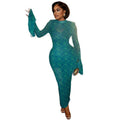 European and american style cross-border chic retro elegant women's bodycon mini dress - round neck, long sleeve, loose fit, comfortable trendy dress