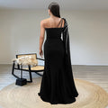C7288 cross-border foreign trade women's independent station  hot diamond long dress black fishtail shawl long sleeves women