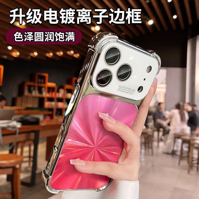 Dazzling laser cd pattern aurora large window case for iphone 16 pro max - instantly upgrade to iphone 17 style, also compatible with iphone 14