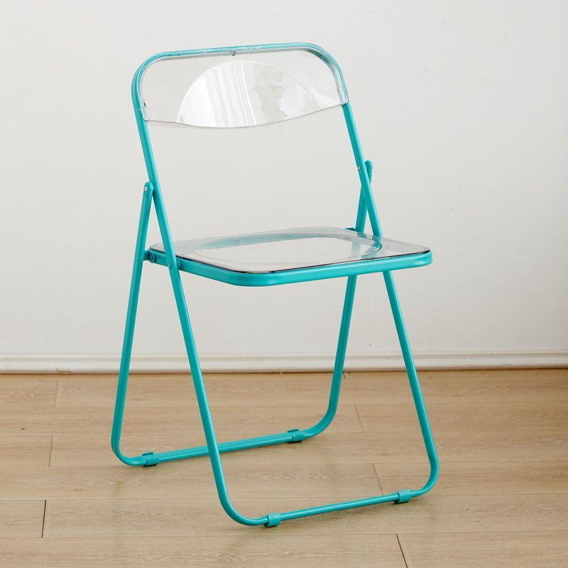 Casual foldable chair transparent crystal photo chair scandinavian acrylic fashion popular makeup stool backrest dining chair
