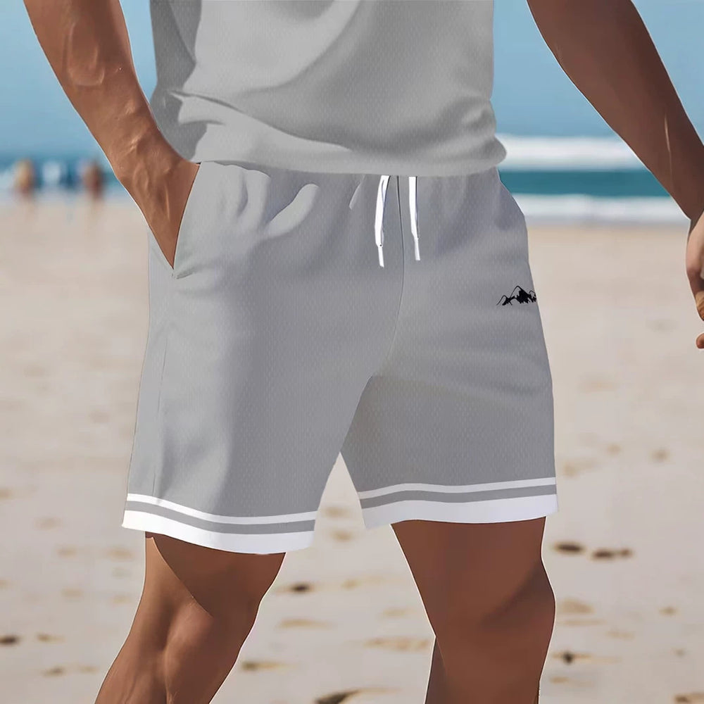 hot-selling men's polo shirt set, new summer two-piece casual short-sleeve and shorts set, dropshipping available