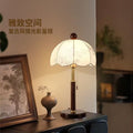 French medieval atmosphere fabric american living room bedroom bedside table study solid wood lamp retro nostalgic decorative table lamp