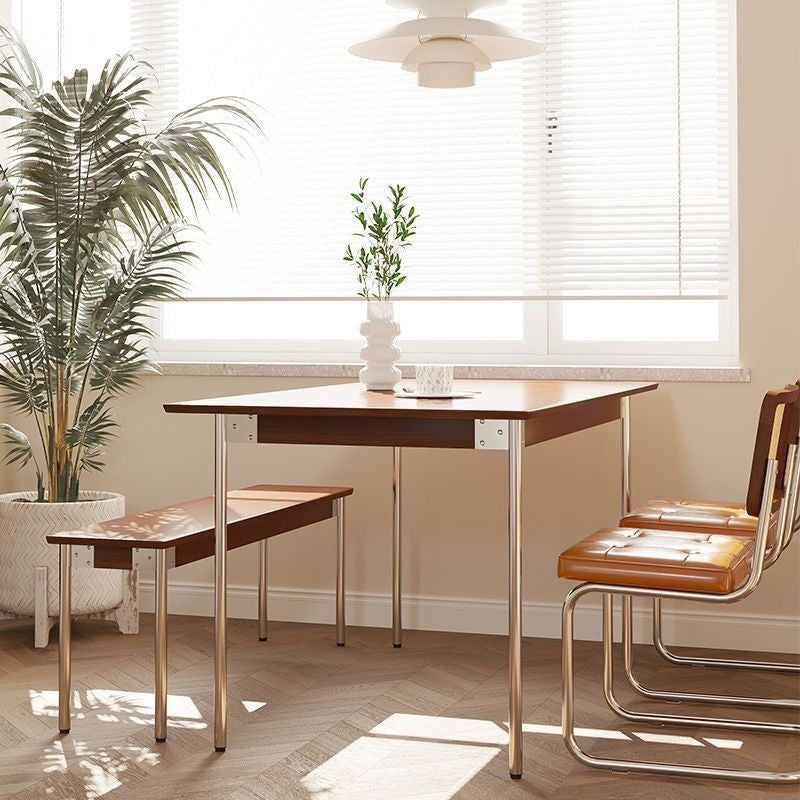Solid pine wood dining table, vintage style, small apartment, nordic/japanese design, dining table and chairs for home use, rectangular table, mid-century modern dining table