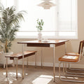 Solid pine wood dining table, vintage style, small apartment, nordic/japanese design, dining table and chairs for home use, rectangular table, mid-century modern dining table