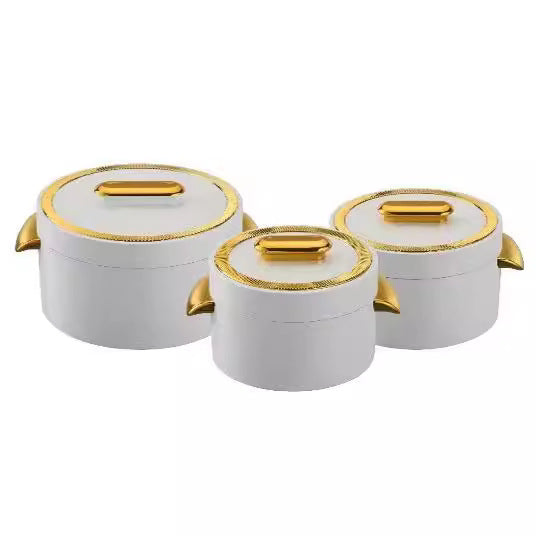Food warmer containerexport3pcs gold handle straight body insulation box 1.0l 2.l3.5l