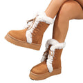 autumn/winter women's snow boots: fleece-lined, extra thick, platform, height-increasing, shearling-lined, northeastern-style cotton shoes, warm fuzzy boots