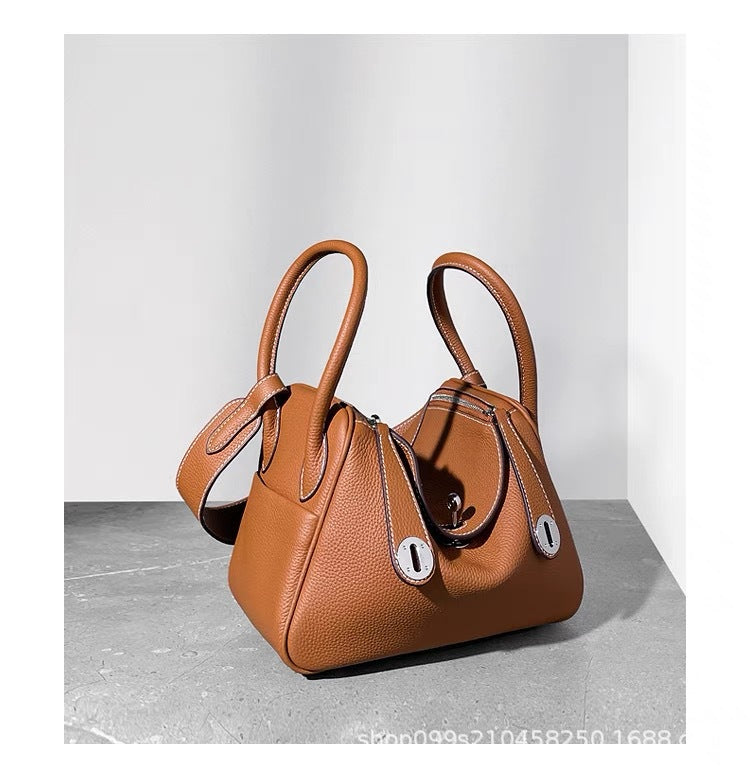 2024new arrivalmini lindy bag cowhide doctor bag genuine leather women's bag trendy shoulder crossbody satchel pillow medicine box bag