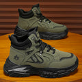 High-top men's shoes spring leather thick solenon-slip work boots spring outdoor hiking sports casualworkwear boots