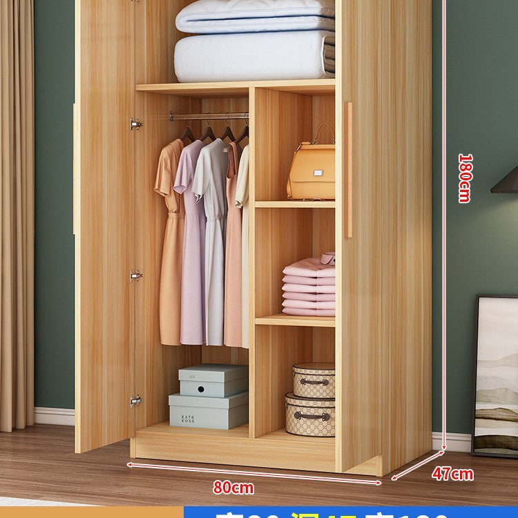 Wardrobe household bedroom wardrobe economical rental room small apartment simple assembly solid wood storage large wardrobe