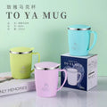 304 stainless steel water cup - korean style for women, students, office use, kids - drop-proof mug with lid - trendy ins couple cup