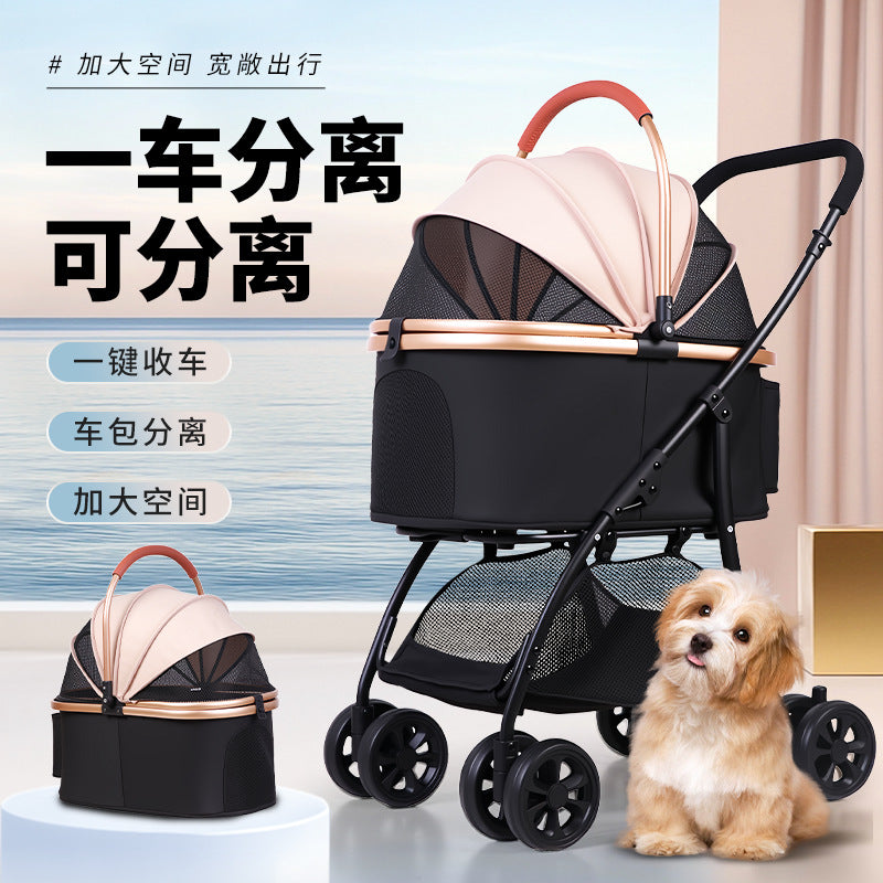 Inlair pet stroller - foldable dog and cat carrier for small breeds like poodles - lightweight pet stroller for amazon pet stores
