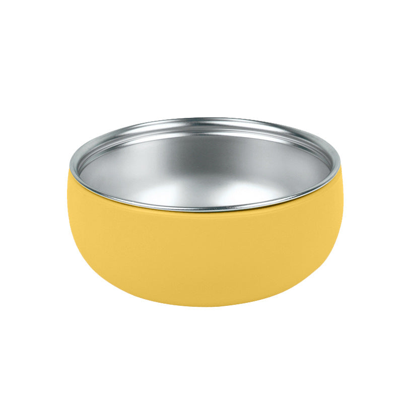Factory new baby silicone stainless steel tableware set creative product 304 stainless steel children's silicone tableware bowl