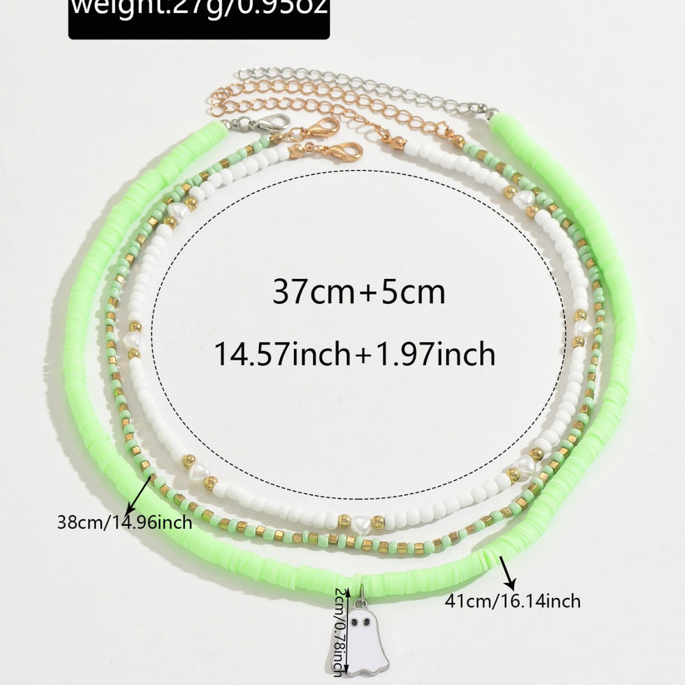 Halloween necklace wholesale fashion cross-border jewelry bohemia polymer clay beads stacked sweater chain women's clavicle chain