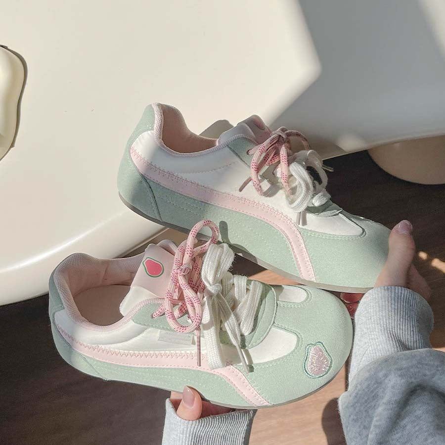 Red german army trainers (gats) for women, 2026 summer new arrival, breathable flat sneakers, retro versatile casual sports white shoes