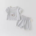 Summer outfit set for babies: infant short-sleeve and shorts two-piece cute set