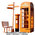 Retro iron telephone booth mailbox street sign bench popular store decoration floor-standing ornaments photography props model
