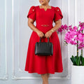 D3368 cross-border  european and american women's summer fashion high-waisted elegant plus size foreign trade plus size african dress