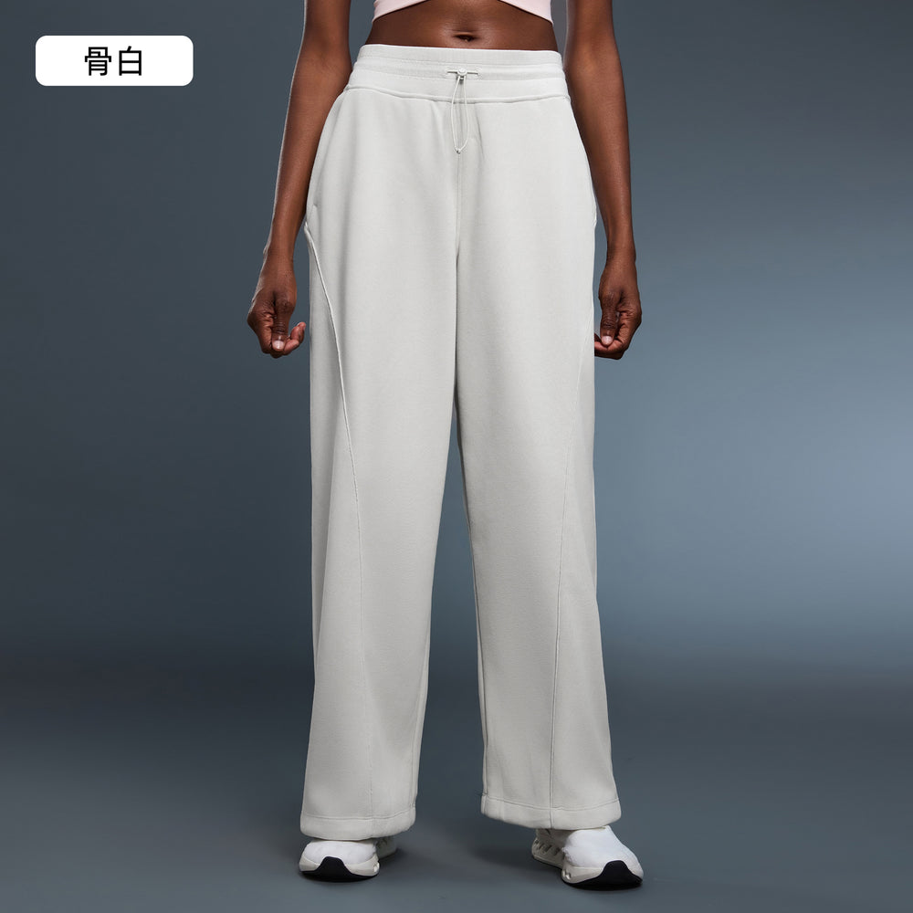Women's fleece-lined casual pants for autumn and winter - warm, windproof, jogger style, loose fit, straight leg, slimming, athletic long pants d25158