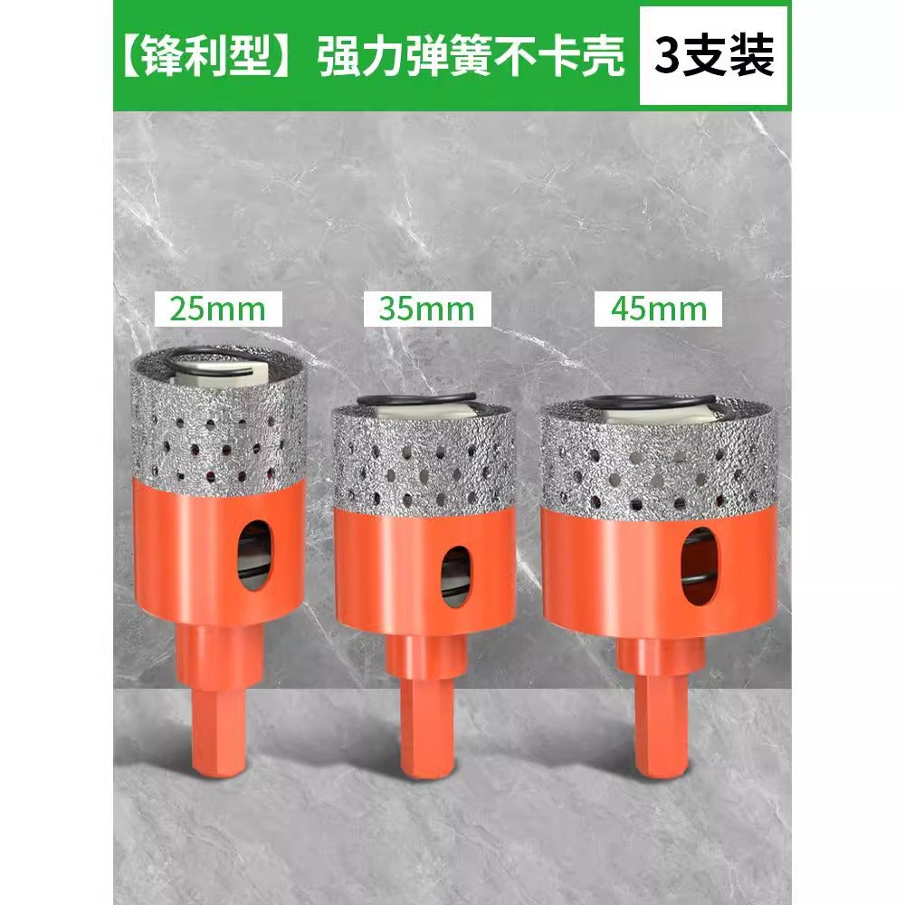 Baolian tile hole opener with spring dry punching marble rock slab special punching drill bit does not card brick tile reaming