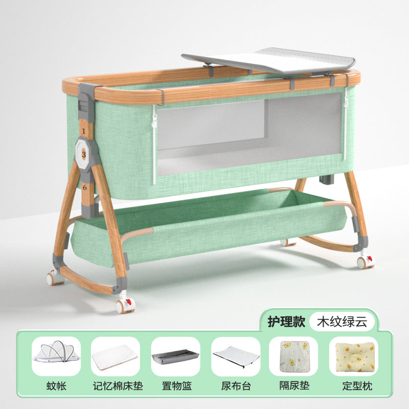 Aluminum alloy baby crib - portable, foldable, multi-functional bassinet - newborn splice bed
