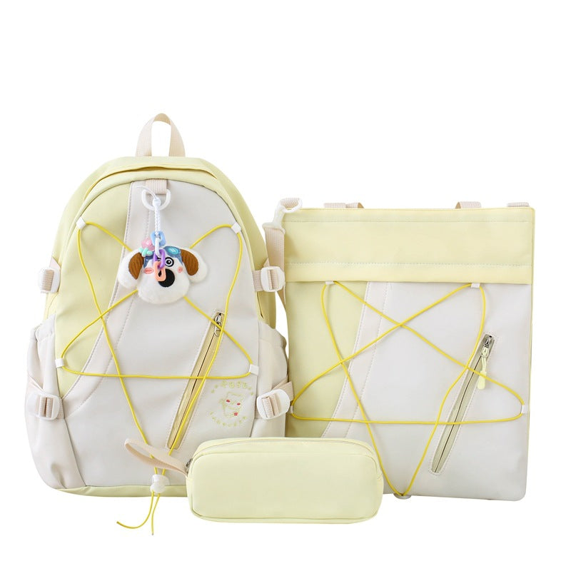 Primary and secondary school students schoolbag new color matching cute cartoon going out leisure backpack daily large capacity backpack