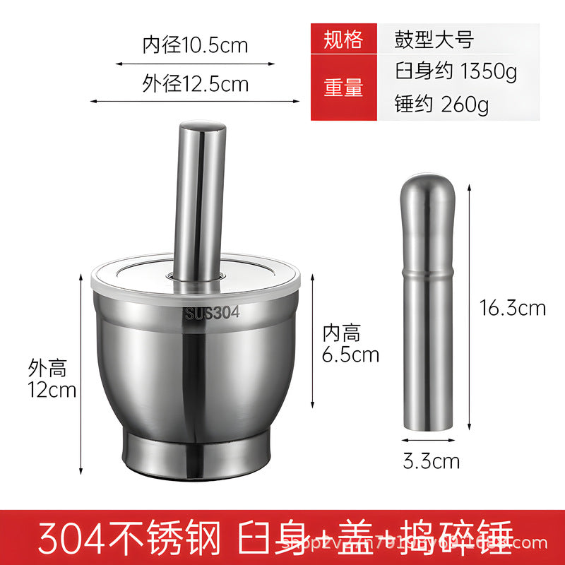supply 304 stainless steel garlic press garlic paste handy gadget medicine jar small garlic press for home grinding bowl