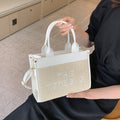 Straw woven tote bag summernew arrival bag for women cross-border small square bag letter patchwork tote bag export women's bag